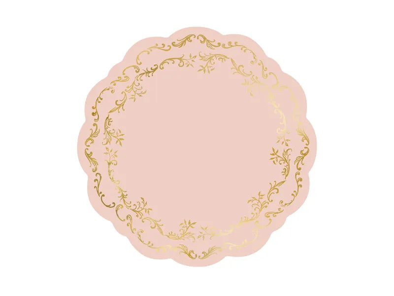 Disposable Placemats Dusty Pink & Gold 6ct