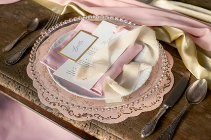 Disposable Placemats Dusty Pink & Gold 6ct