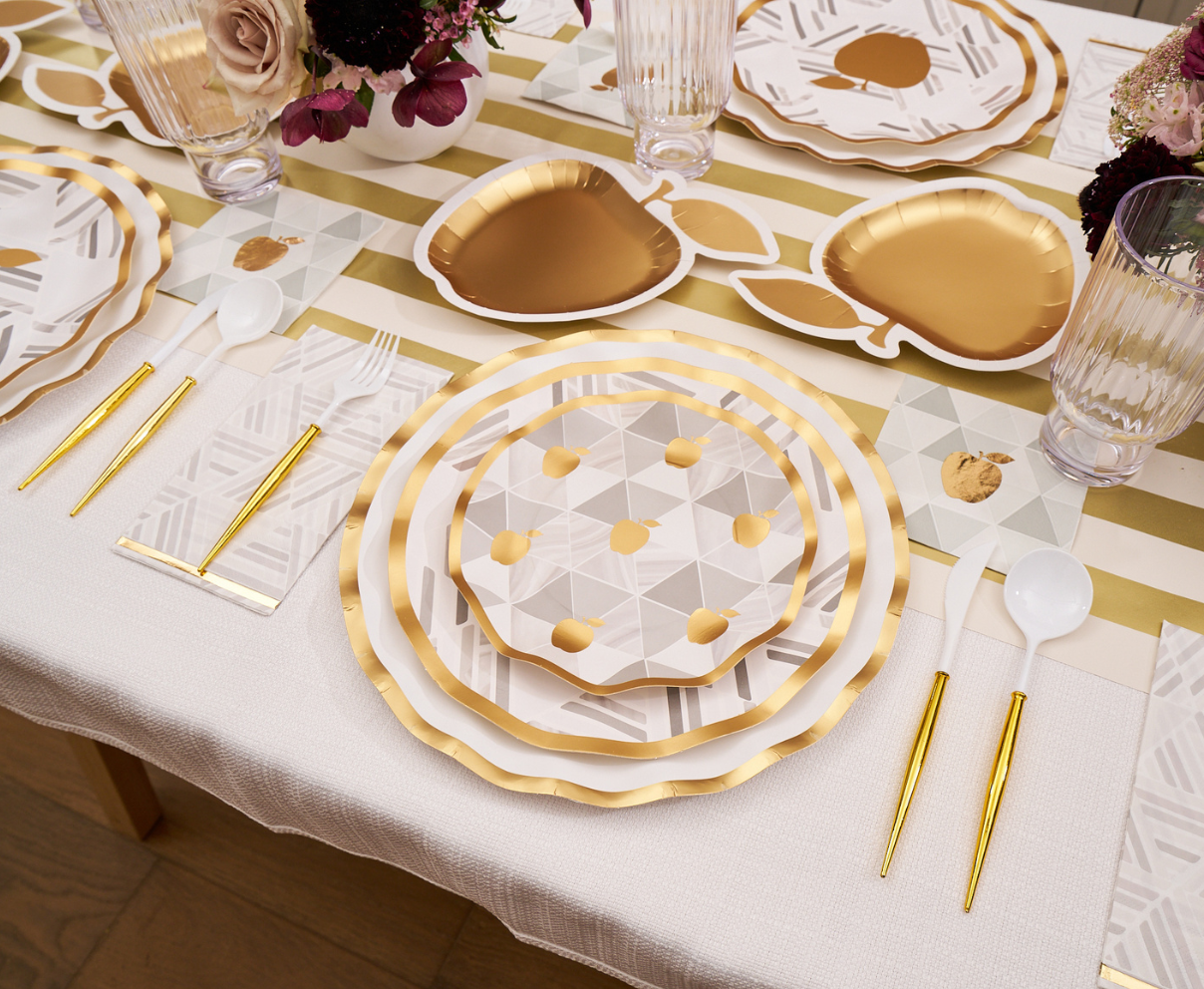 Golden Apple Die Cut Salad Plates/8pk
