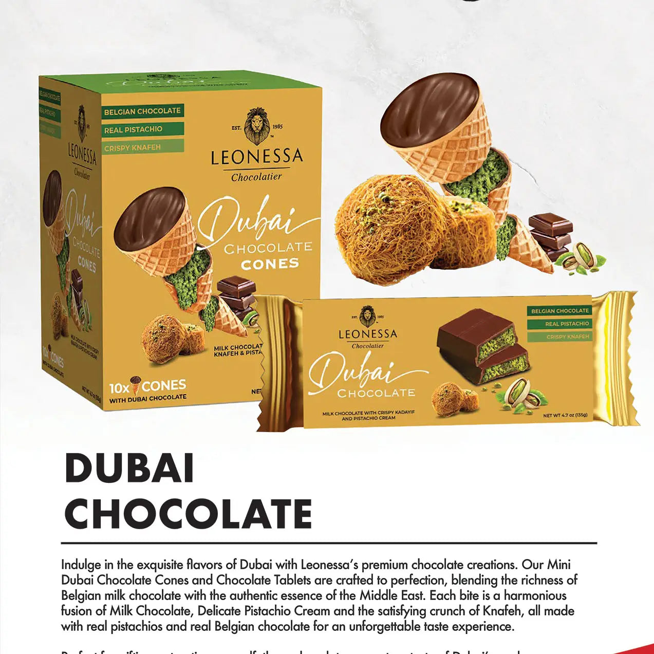 Dubai Chocolate Cones