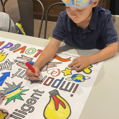 Positive Affirmations Coloring Tablecloth | Kids Activity