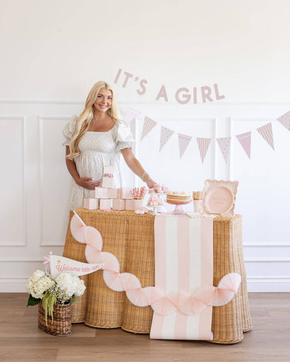 Pink Striped Table Runner