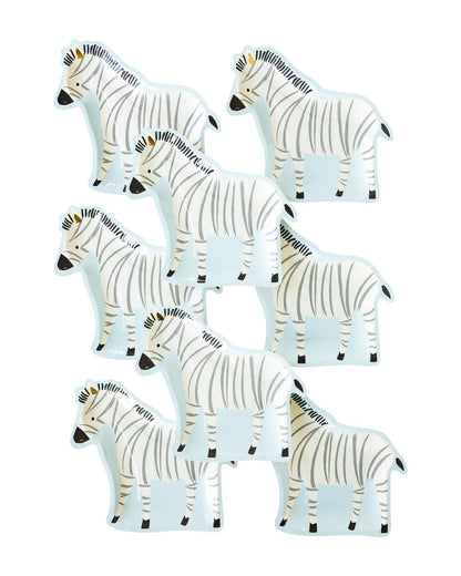 Safari Zebra Shaped Paper Plates 8ct
