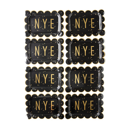 Happy New Year NYE Scallop 10in Paper Plates 8ct