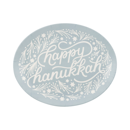 Happy Hanukkah Oval Tray