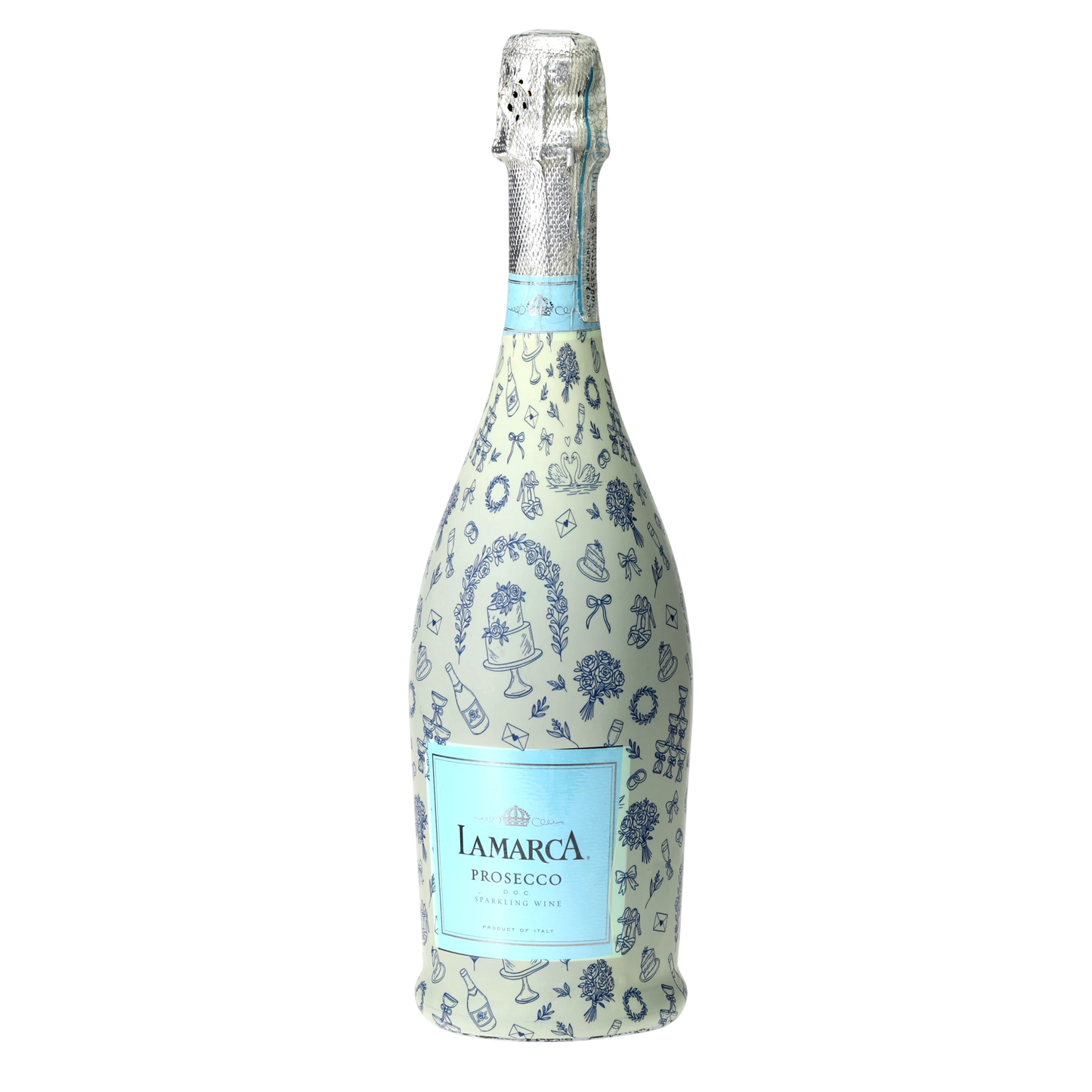 Beau Bottles Blue Wedding Toile- Prosecco Collection