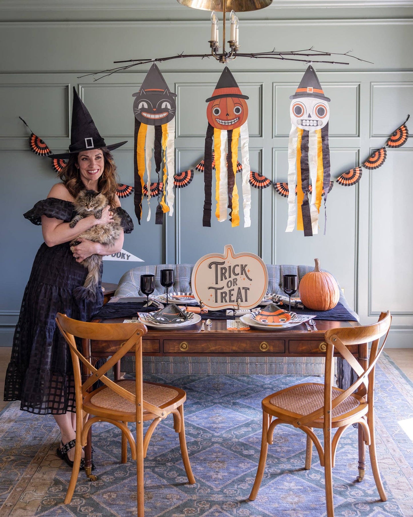 Trick or Treat Shaped Bamboo 17in Tray