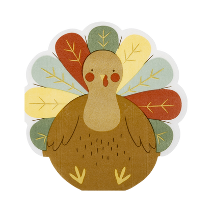 Shaped Turkey Cocktail Napkins 24ct