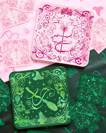 Pink and Green Witch Plates 12ct
