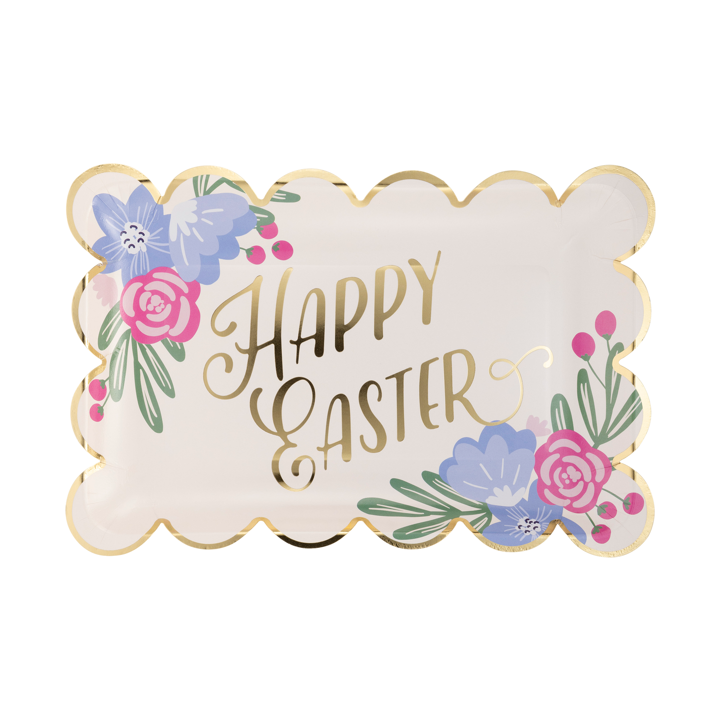 Happy Easter Scallop Paper Plate