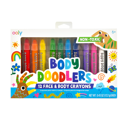 Body Doodlers Face and Body Crayons - Set of 12