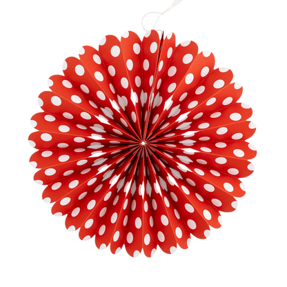 Red and White Basic Party Fan Set