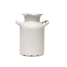 8"H Rustic Metal Milk Jug Vase