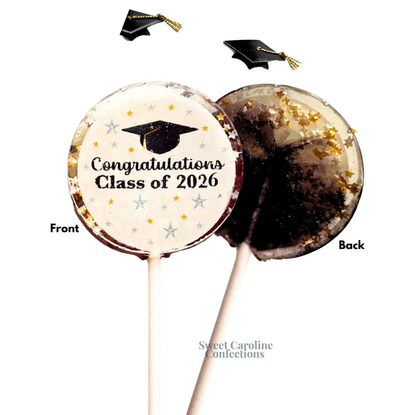 2026 Graduation Lollipops -Champagne Flavor - 10/Case VEGAN