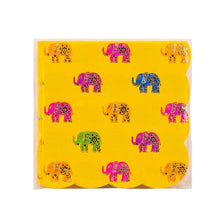 Foiled Elephant Pattern Cocktail Napkins 18ct