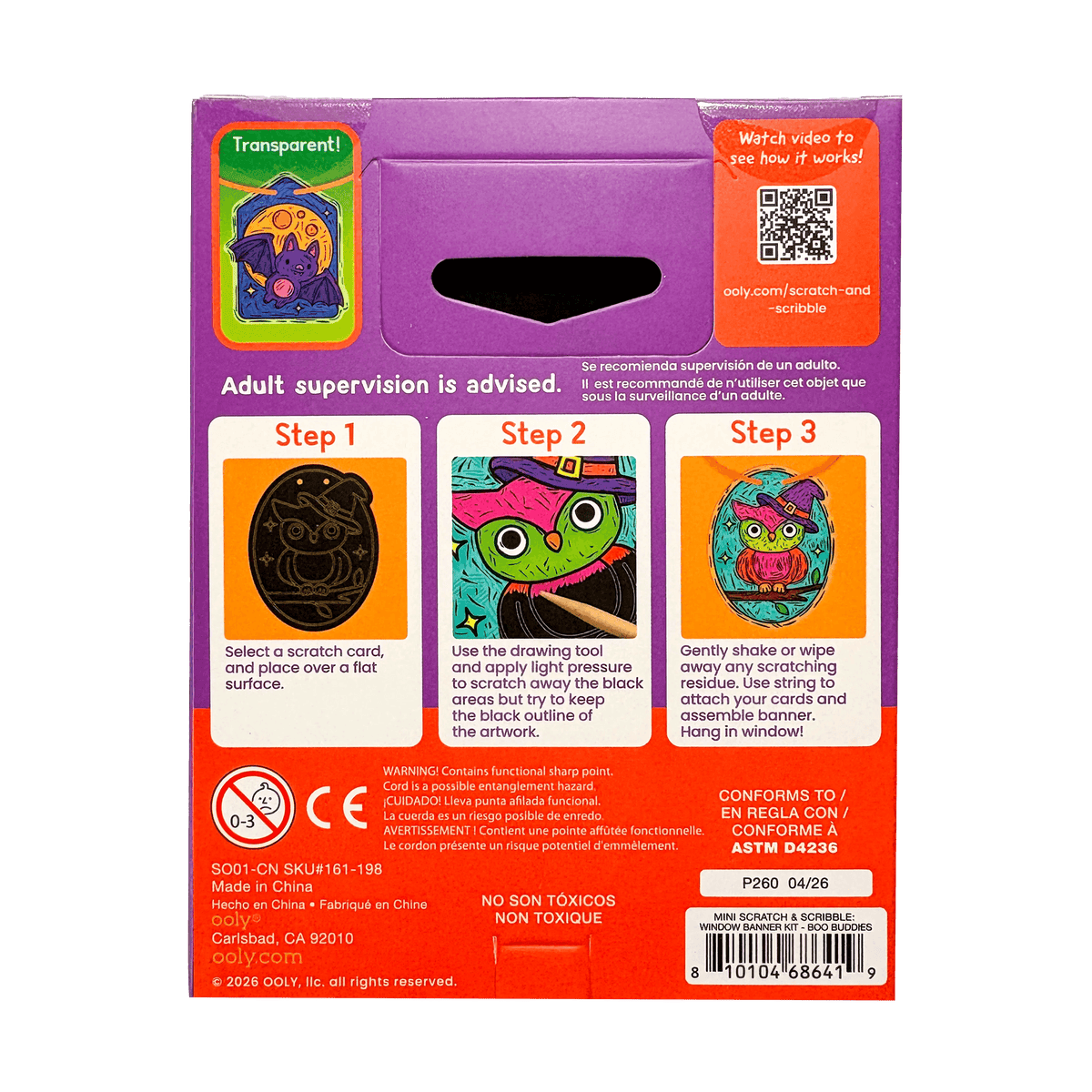 Mini Scratch & Scribble Window Banner Kit - Boo Buddies