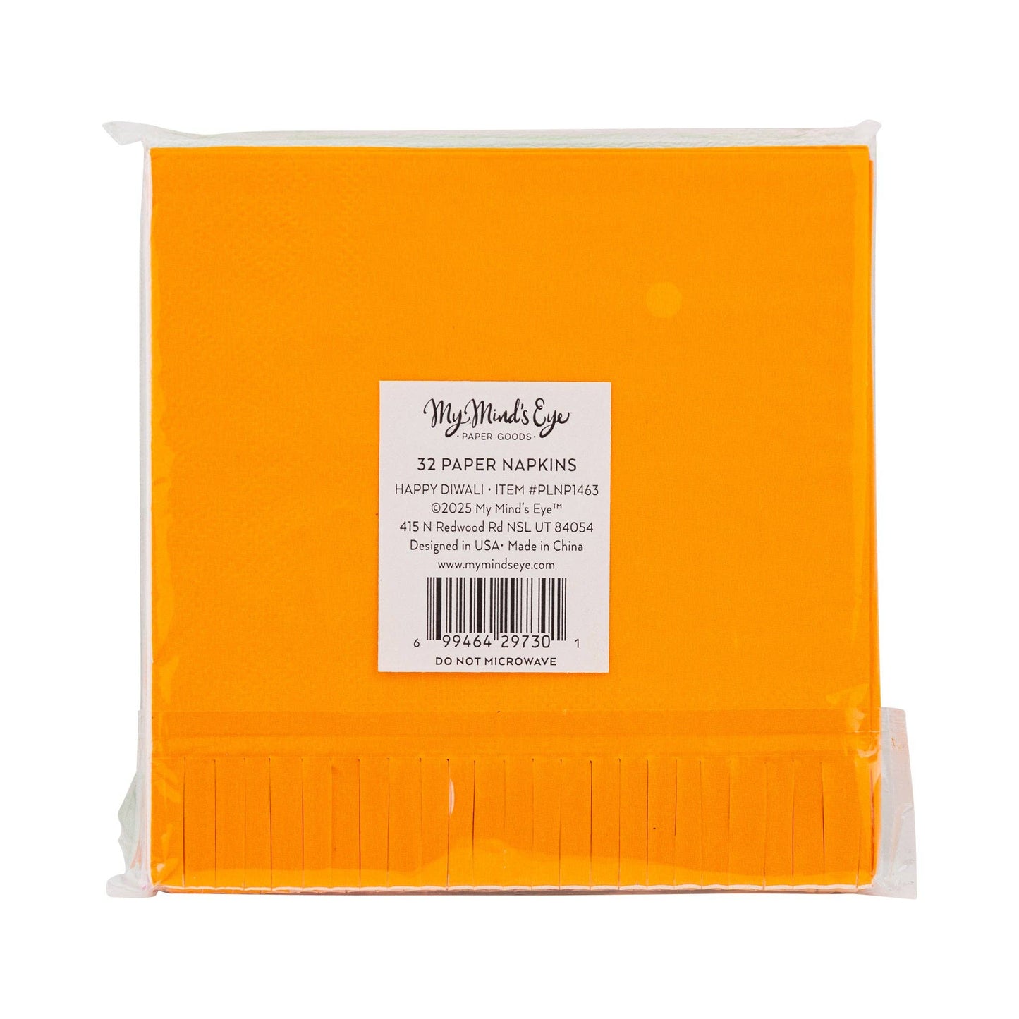 Foiled Happy Diwali Fringed Cocktail Napkins 18ct