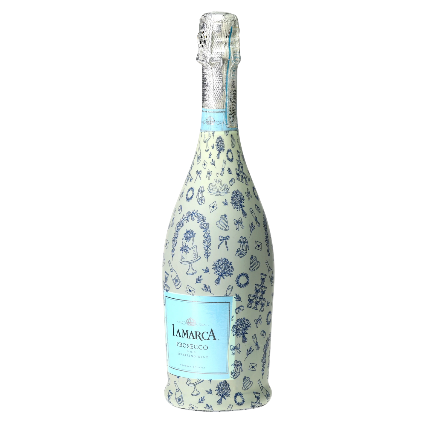 Beau Bottles Blue Wedding Toile- Prosecco Collection