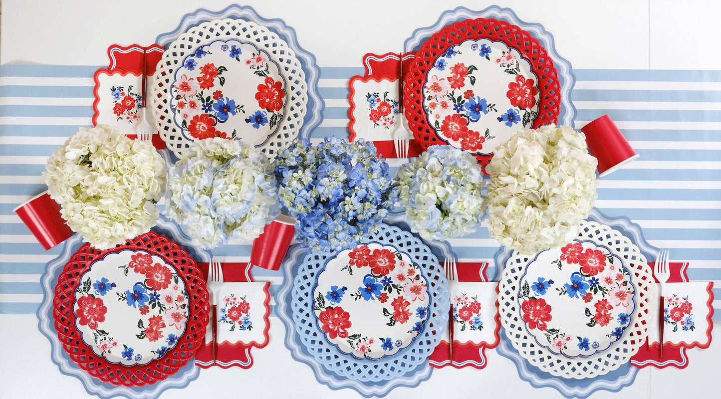 White Basketweave Dinner Paper Plates