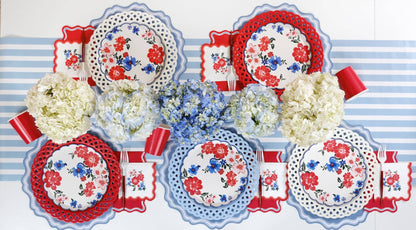 White Basketweave Dinner Paper Plates