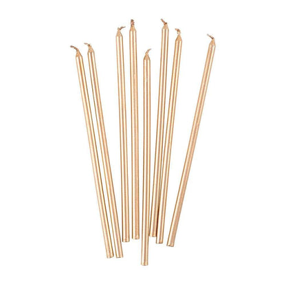 Birthday Slims 6in Candles 16ct - Gold