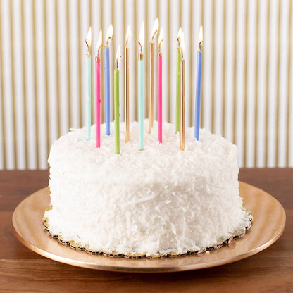 Birthday Slims Candles 6in - Robbins Egg Blue & Gold