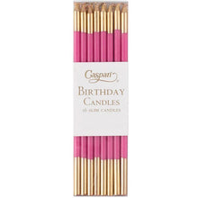 Birthday Slims 6in Candles 16ct - Fuchsia & Gold