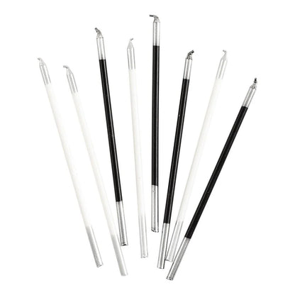 Birthday Slims 6in Candles 16ct - Black & White