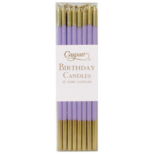 Birthday Slims 6in Candles 16ct - Lavender & Gold