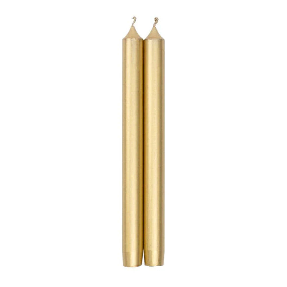 Taper 10in Candles Set of 2 - Gold Metallic