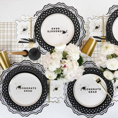 Black & White Fancy Placemats 12ct
