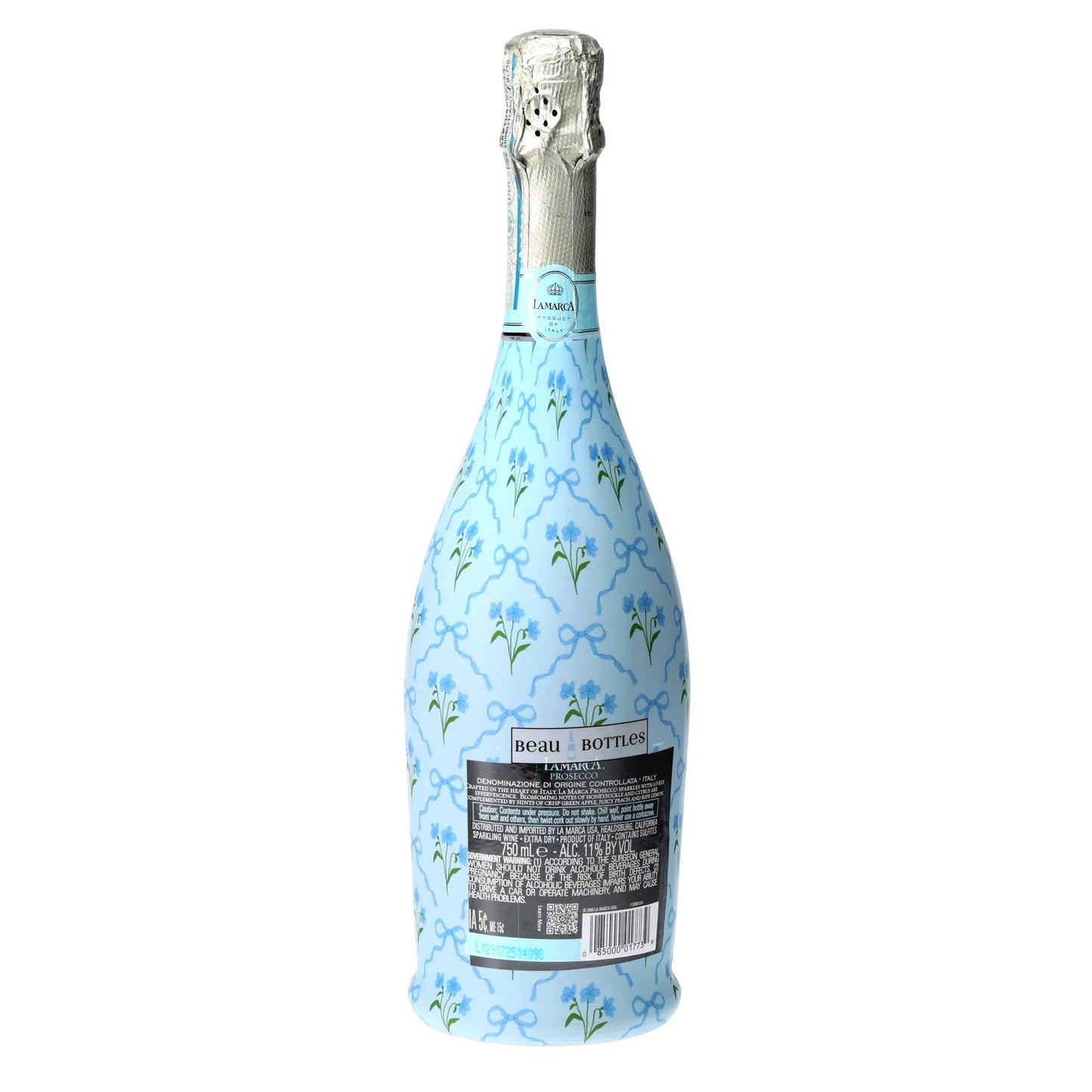 Beau Bottle Blue Bows and Blossoms - Prosecco Collection