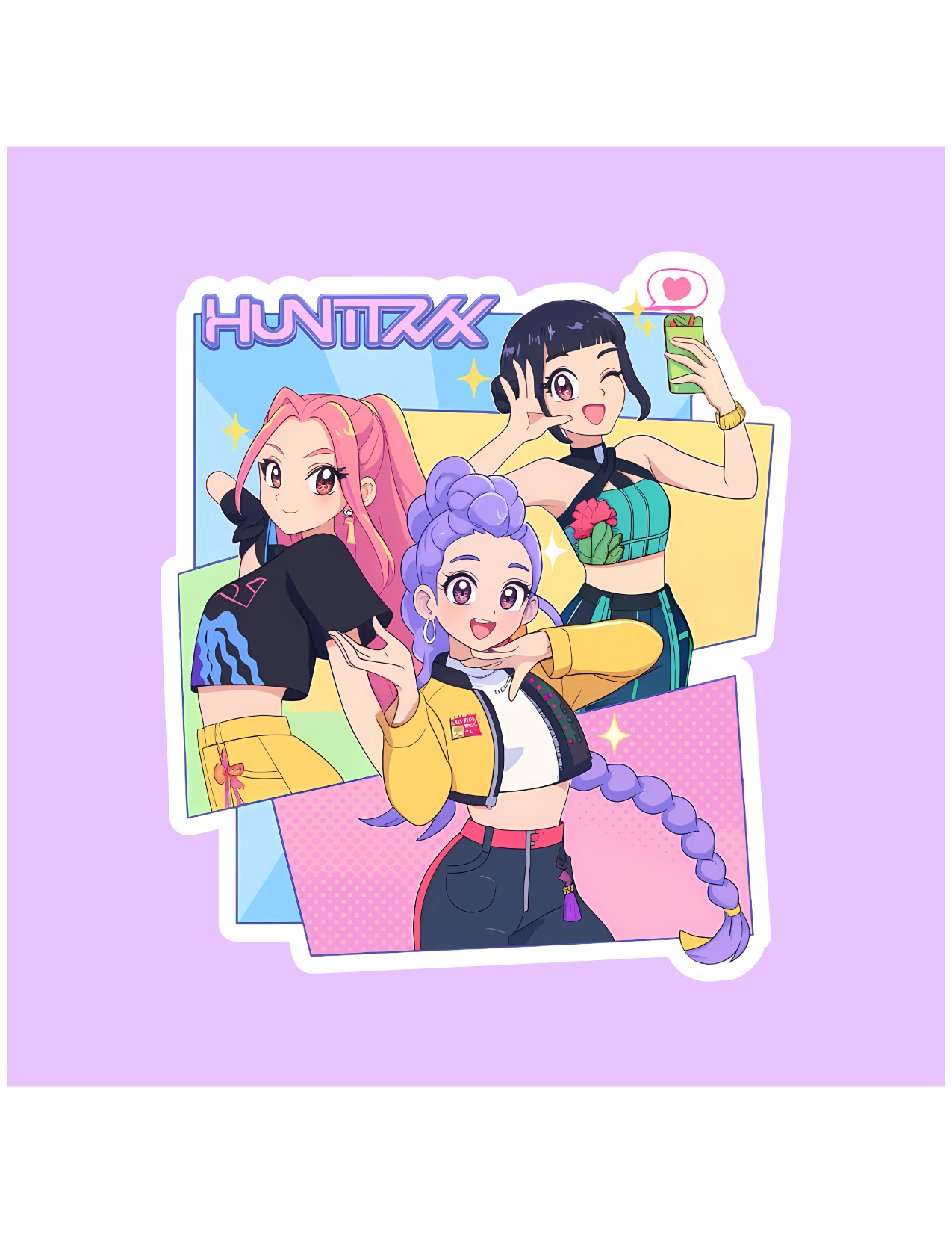 Huntrix Selfie Kpop Demon Hunters Sticker