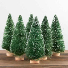 5" Frosted Green Bottle Brush Trees (Pack of 6)