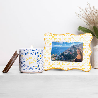 Yellow Pattern - 8.25" x 6.5" Picture Frame (6" x 4" Photo)