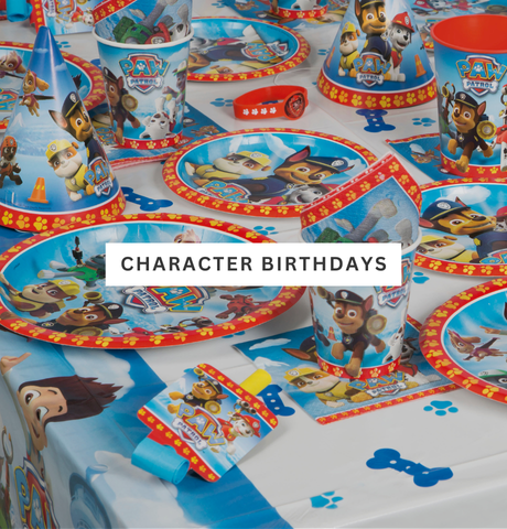 character birthday party supplies