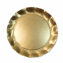 Satin Gold Wavy Paper 8in Salad Plates 8ct