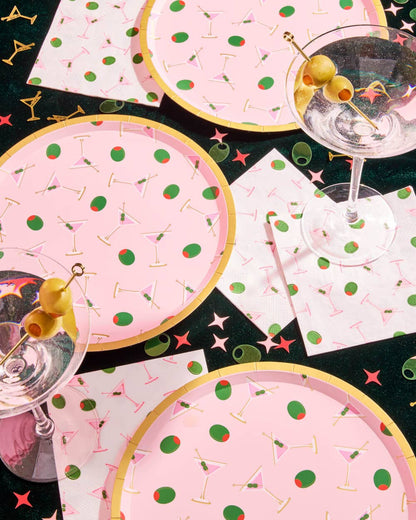 Martini Plates - 25 paper plates, Birthday, Bachelorette