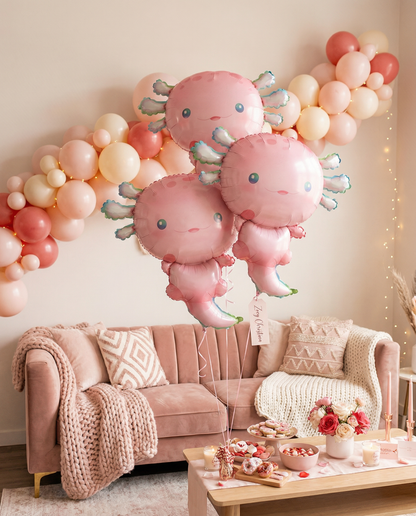 #403A Pink Axolotl Foil Balloon