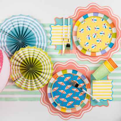 Summer Fun Assorted Icon Dessert Plates 8ct