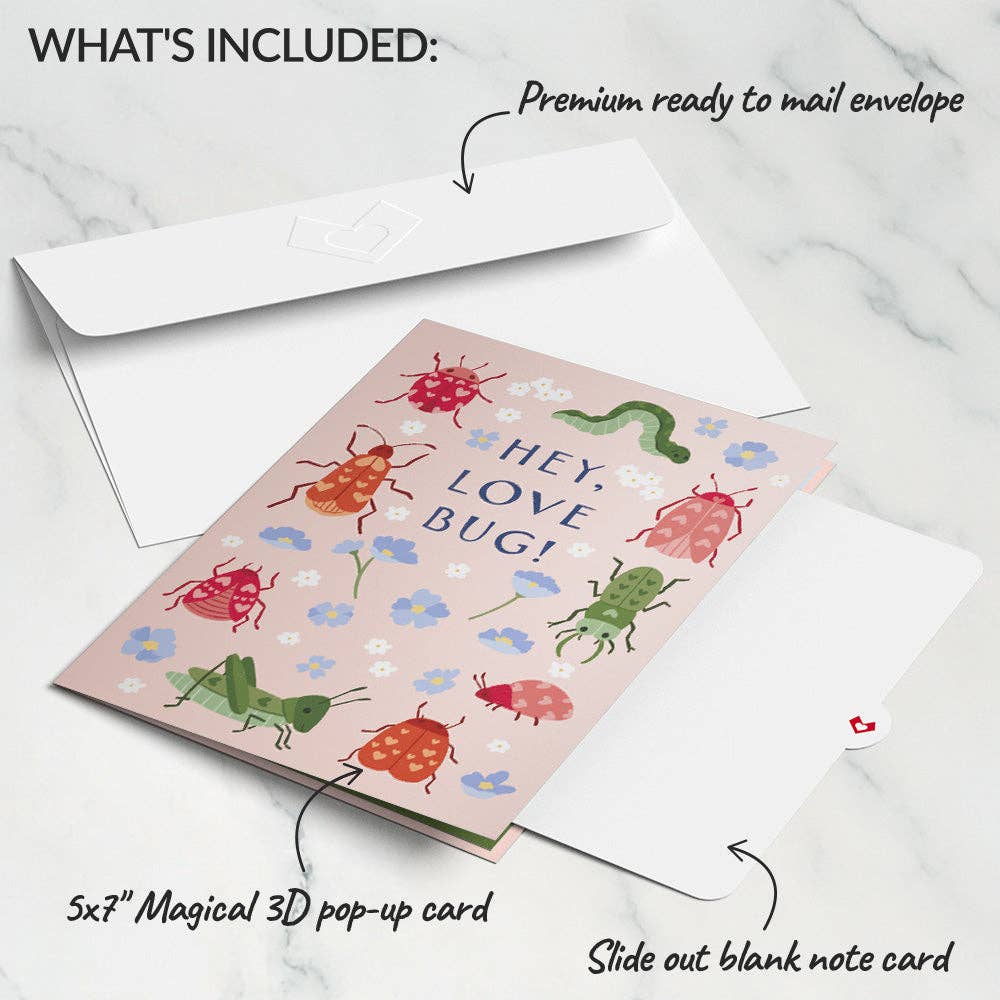 Hey, Love Bug! Pop-Up Card 5x7"