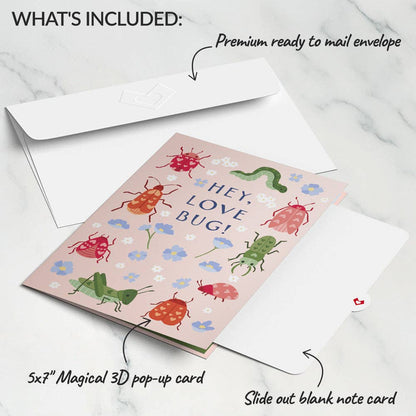 Hey, Love Bug! Pop-Up Card 5x7"