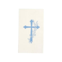Light Blue Cross Floral Elegance Guest Towels 16ct
