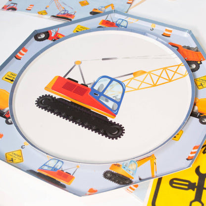 Construction Vehicle Paper Plates – 8 in