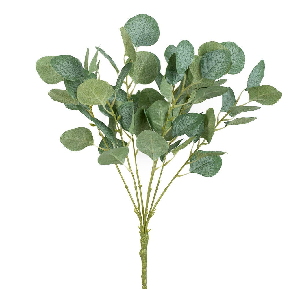 18" Artificial Silver Dollar Eucalyptus Greenery Leaves Bush