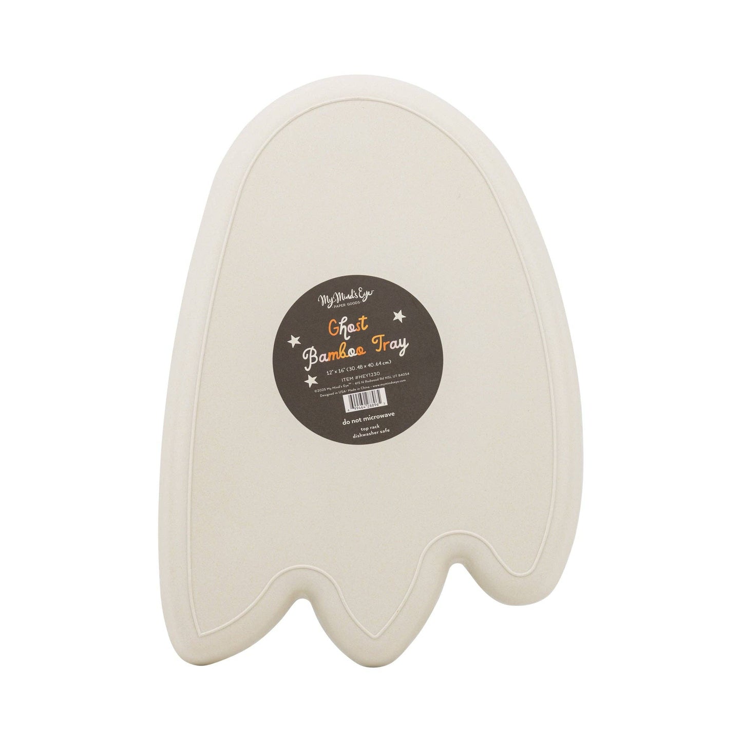 Ghost Shaped Bamboo 16in Tray