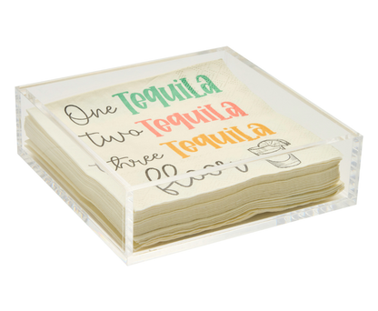 Acrylic Cocktail Napkin Tray - Clear