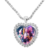 KDH k-pop inspired Gem Heart Rhinestone Necklace