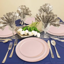 10" Pink Flat Round Plastic Dinner Plates - 10 pcs