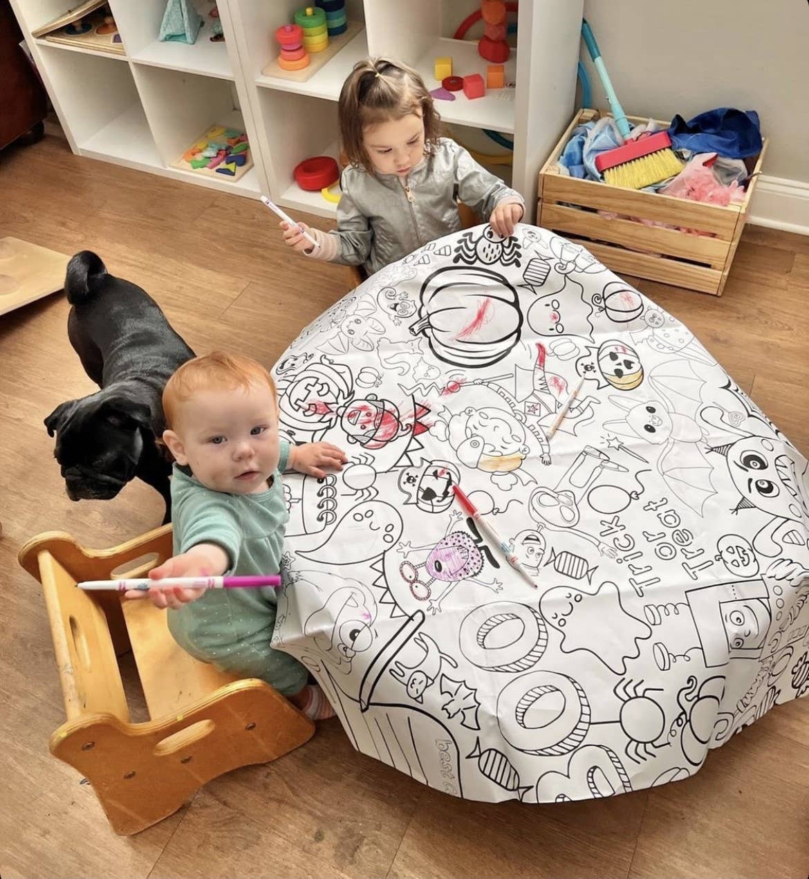 Halloween Coloring Tablecloth | Kids Halloween Party Decor